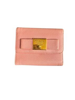 💖 PRADA Pink Compact Wallet | Gold Hardware 💖